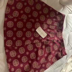 Red and tan skirt